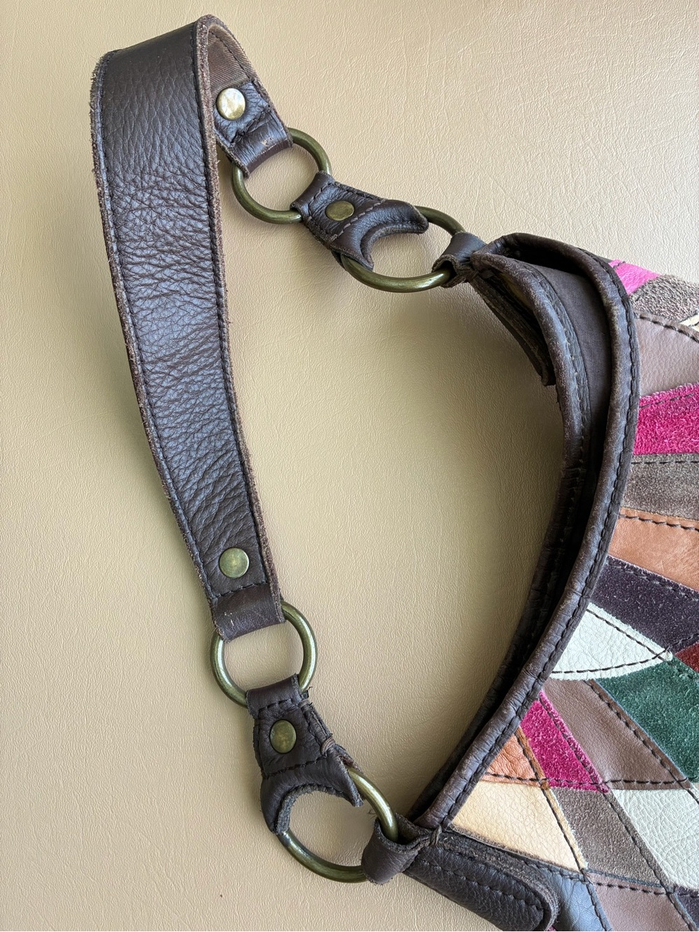 Lucky Brand Patchwork Leather Hobo Shoulder Bag - Picture 10 of 16